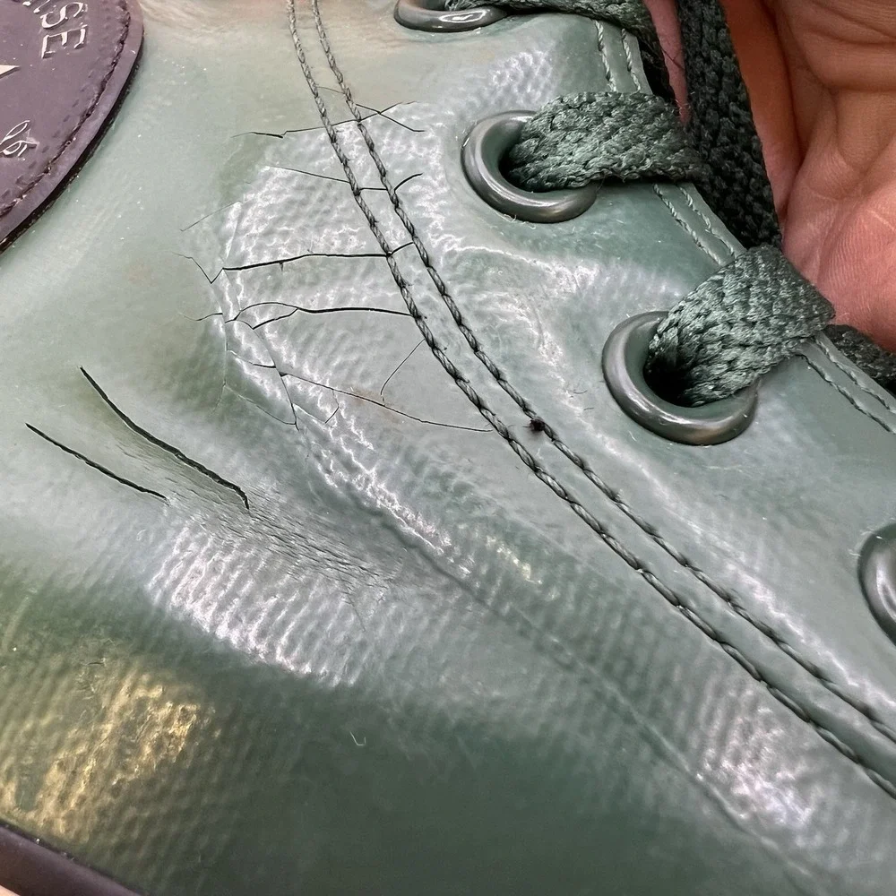 Rubber Converse Chuck Taylor Green High Top Sneakers Unisex W7 M5 Fleece Lined‎ - Picture 10 of 16